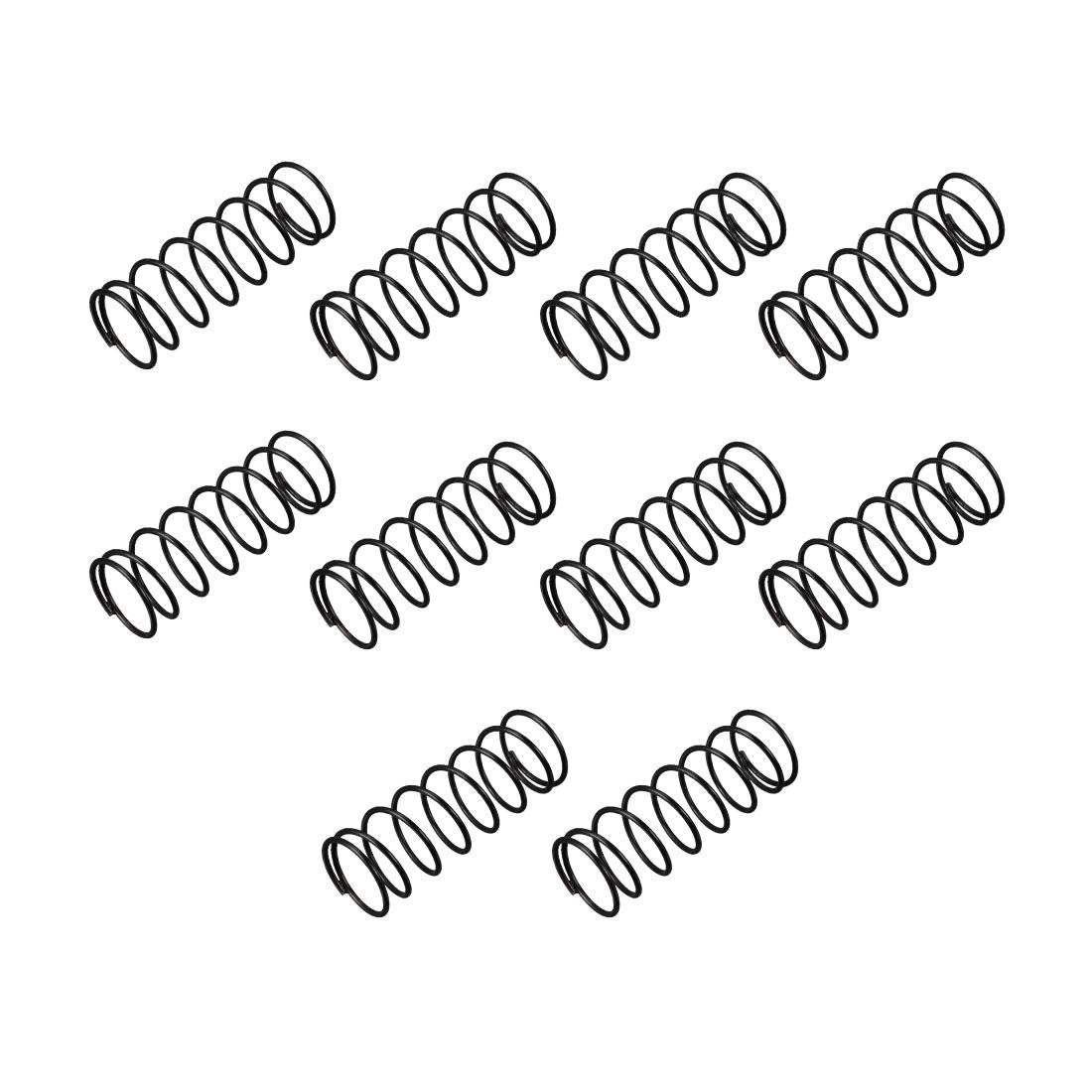 Compression Spring - 1.2mm Wire Dia, 18mm OD, 50mm Free Length Spring Steel Extension Spring,Black,10Pcs
