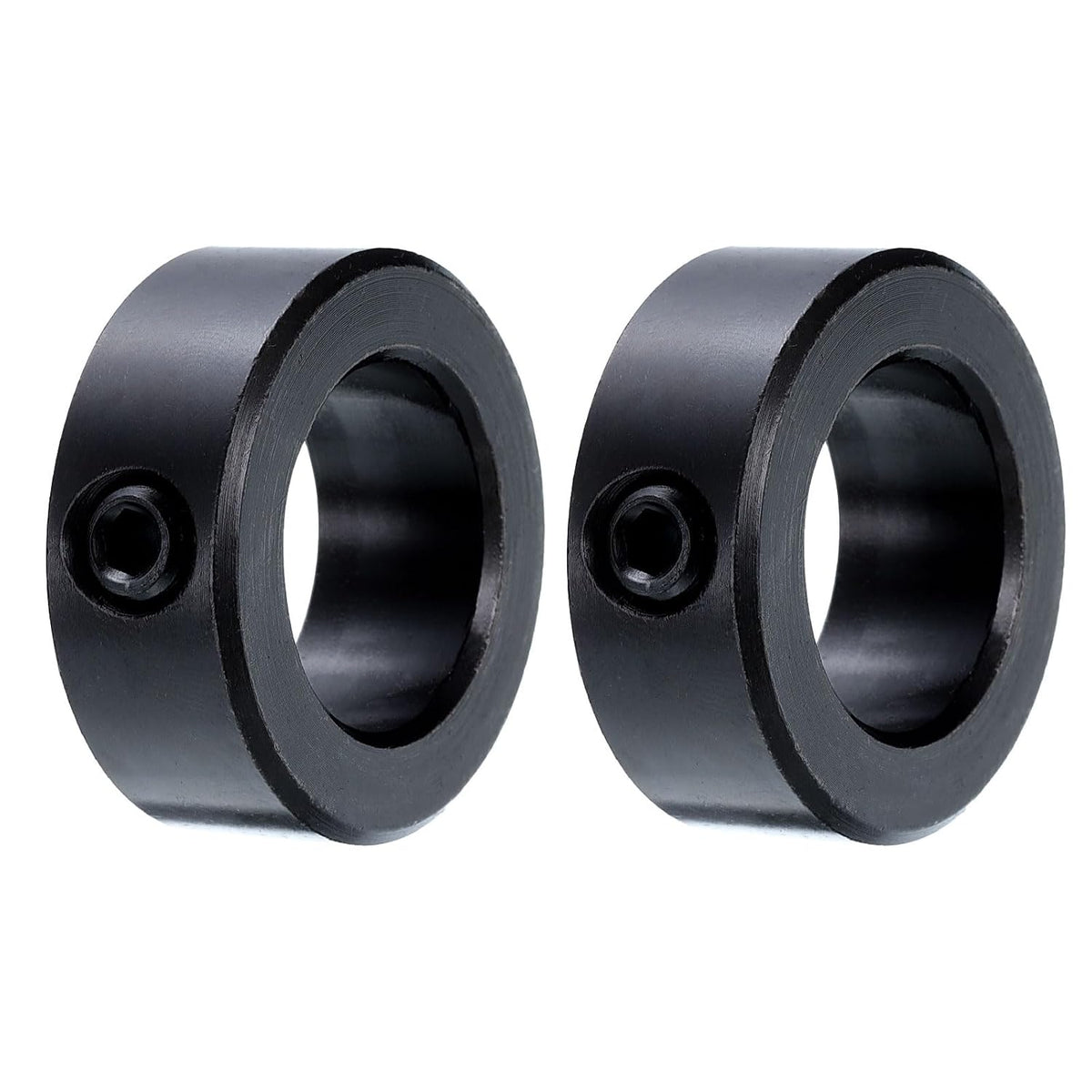 2pcs Set Screw Collars 1" Bore Carbon Steel Shaft Collars, 1-5/8" OD, 5/8" Width Axle Collar Clamp for Linear Rod Shaft Guide, Black Oxide
