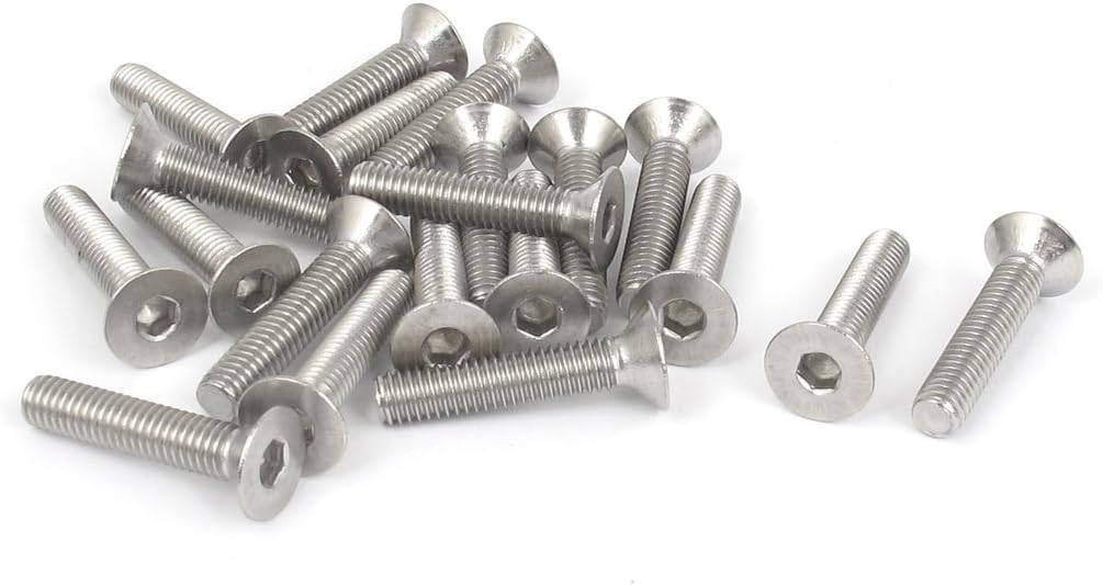 M6 x 30mm Metric Hex Socket Countersunk Flat Head Screw Bolts 20PCS
