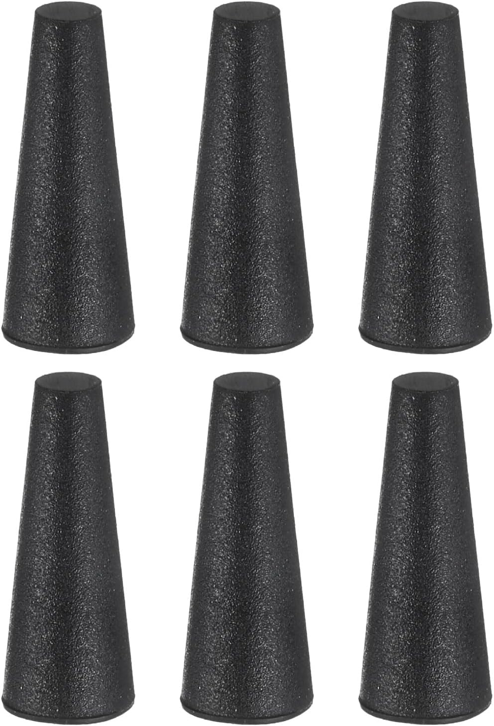 6 Pcs Silicone Rubber Tapered Plug, 4mm to 8mm High-Temperature Solid Rubber Stoppers Silicone Plugs for Hole Plugs, Spraying, Coating, Painting Protection, Black, 20mm