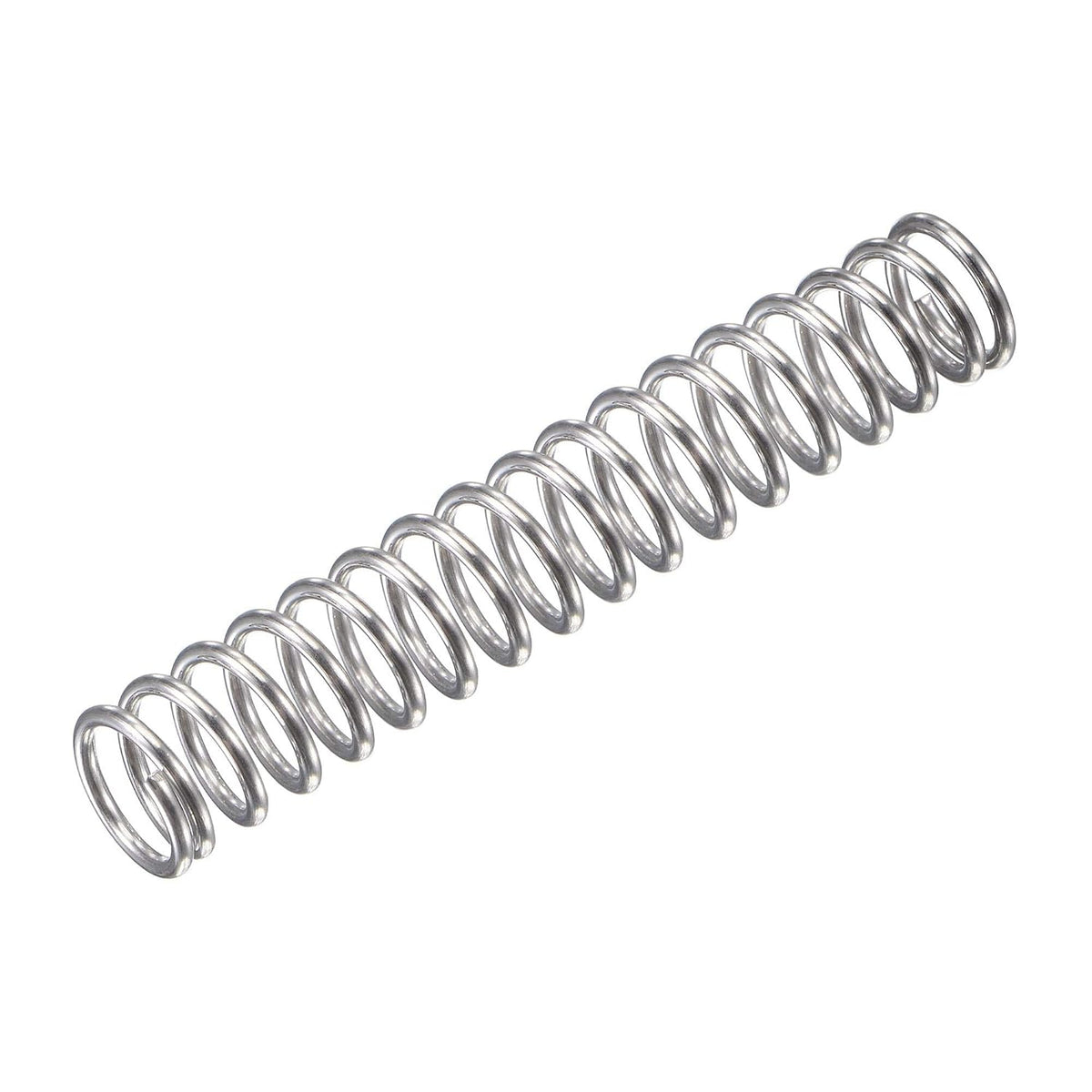 Compression Spring,304 Stainless Steel,8mm OD,1mm Wire Size, 32.5mm Compressed Length,50mm Free Length,31.4N Load Capacity for Home Projects, Silver Tone, 10pcs