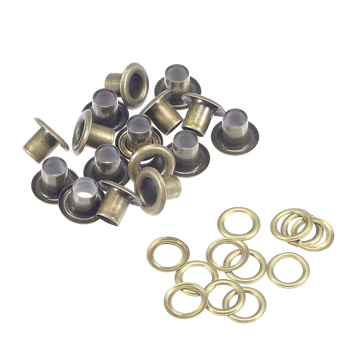 Eyelets with Washers, 10 x 5 x 7mm Alloy Through Hole Hollow Rivets Grommets Bronze Tone 100 Set