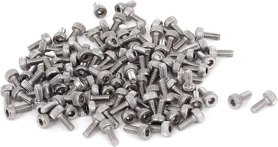 7mm Long M2x5mm Stainless Steel Hex Socket Head Cap Screws 100 Pcs
