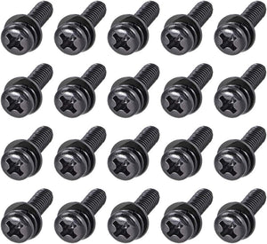 M5 x 16mm Carbon Steel Phillips Pan Head Machine Screws Bolts Combine with Spring Washer and Plain Washers 20pcs
