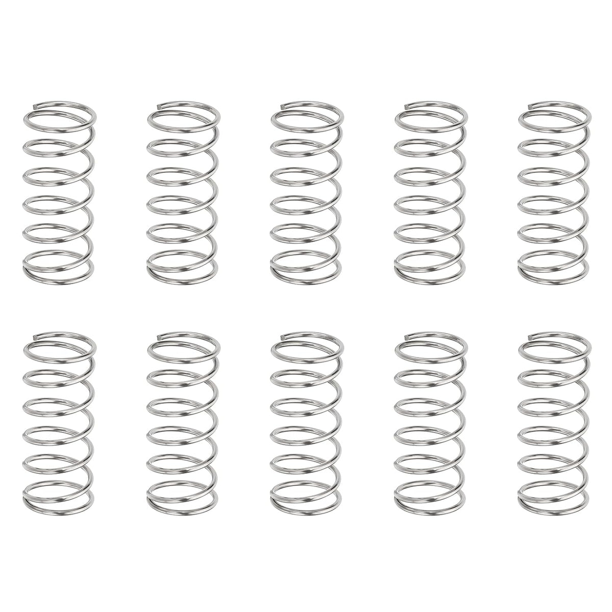 10Pcs Compression Springs, 0.9mm Wire Diameter x 11mm OD x 25mm Length 304 Stainless Steel Extension Spring Ballpoint Pen Pressure Springs for Shop Home Repairs, Silver