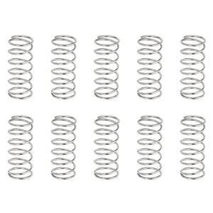 10Pcs Compression Springs, 0.9mm Wire Diameter x 11mm OD x 25mm Length 304 Stainless Steel Extension Spring Ballpoint Pen Pressure Springs for Shop Home Repairs, Silver