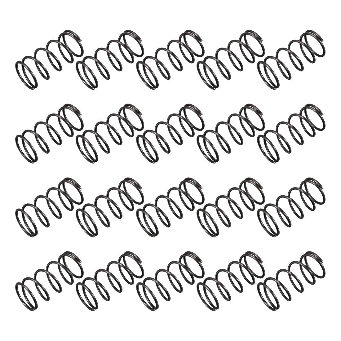 Compression Spring - 1.2mm Wire Dia, 15mm OD, 30mm Free Length Spring Steel Extension Spring,Black,20Pcs