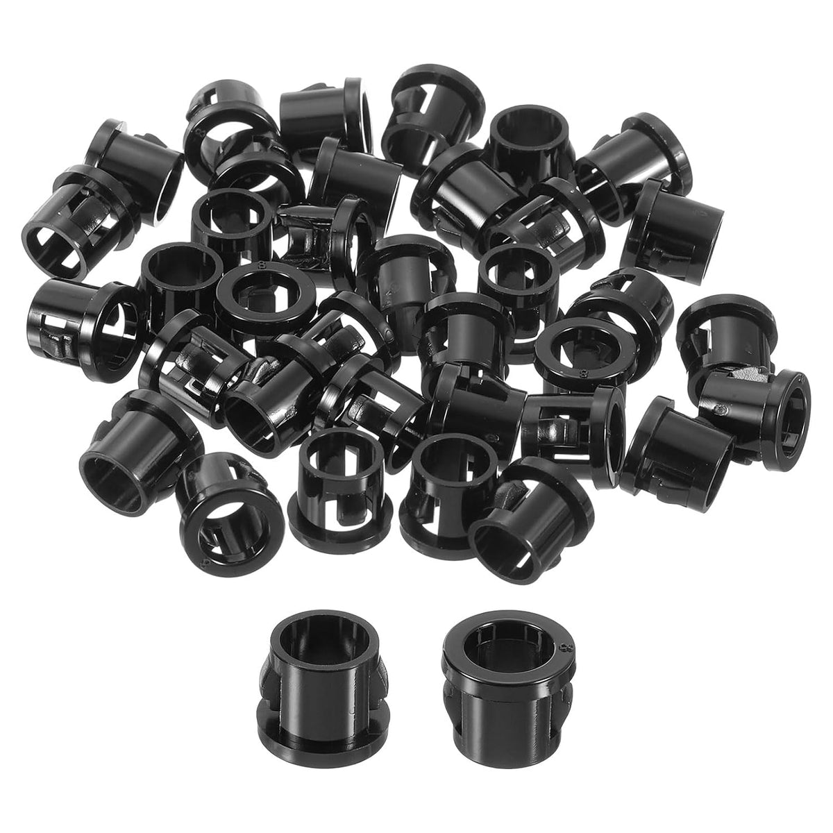 Cable Snap Bushing Grommets, 36Pcs 8mm/0.31" Mounting Dia Nylon Snap Bushing Grommet, Round Snap in Cable Hose Bushing for Various Cables Tubes Wire, Black