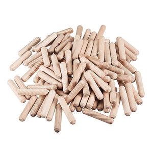0.31"x1.57"(8x40mm) Wooden Dowel Pin Wood Kiln Dried Fluted Beveled Hardwood 100pcs