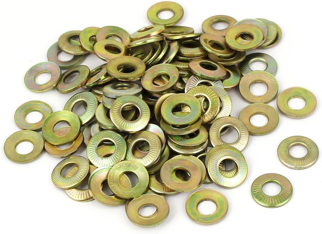 M6 Metal Industrial Serrated Lock Conical Spring Washer 100 Pcs