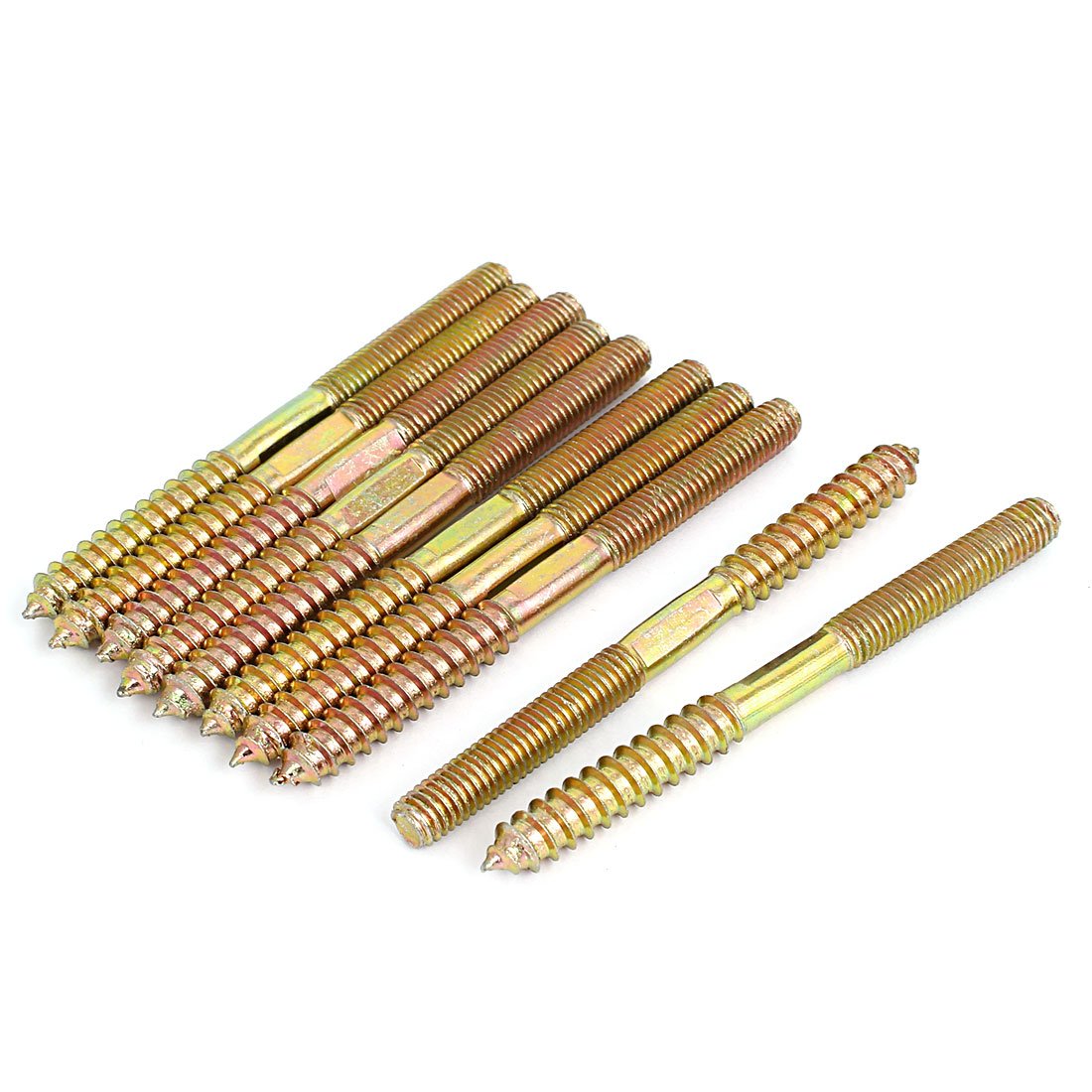 M8 x 100mm Double End Threaded Machine Self Tapping Screw Stud 10Pcs