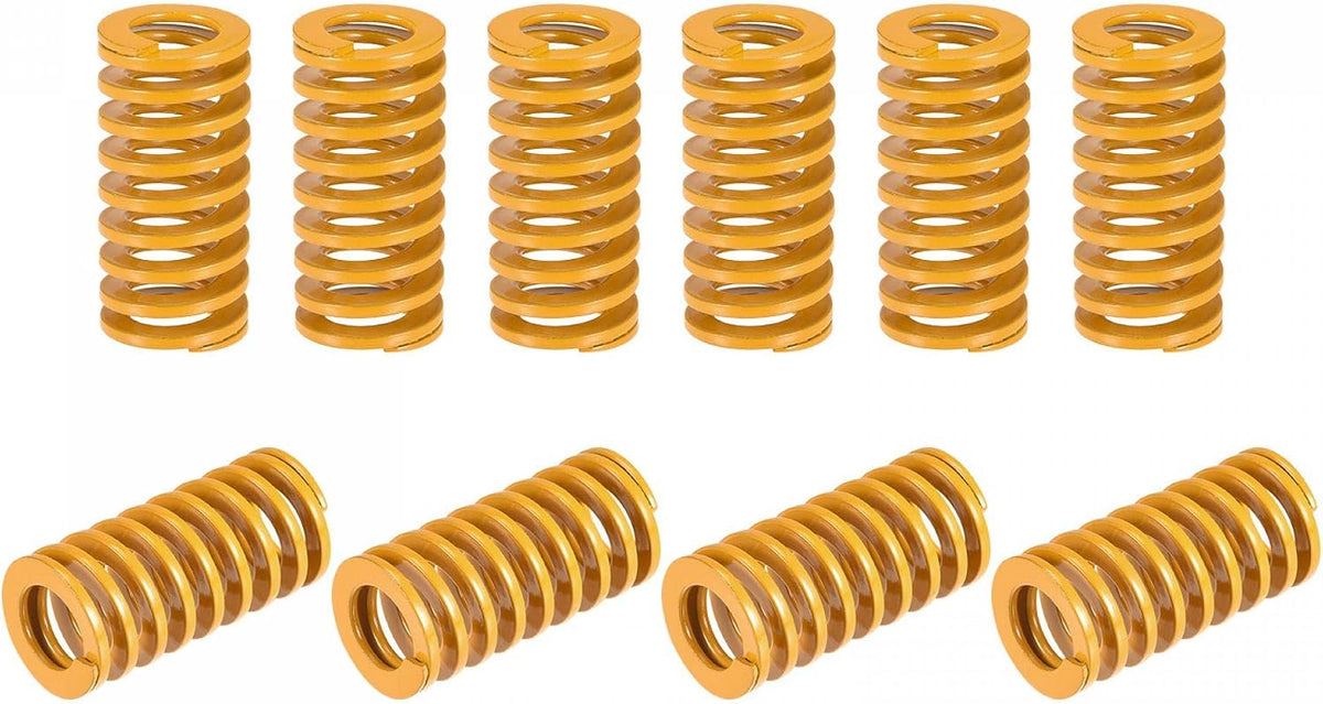 3D Printer Die Spring, 20mm OD 40mm Long 12pcs Spiral Stamping Light Load Compression Mould Die Springs for 3D Printer Electric Part, Yellow