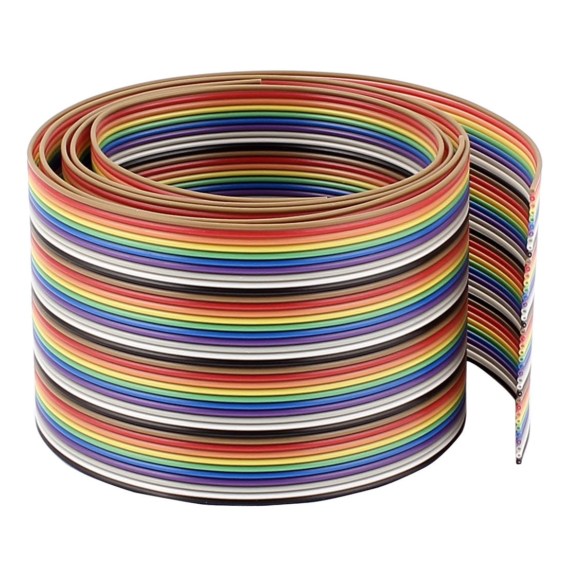40 Pin 40 Way Flat IDC Ribbon Cable Connector, 50 cm, Rainbow Color, 2 Pieces