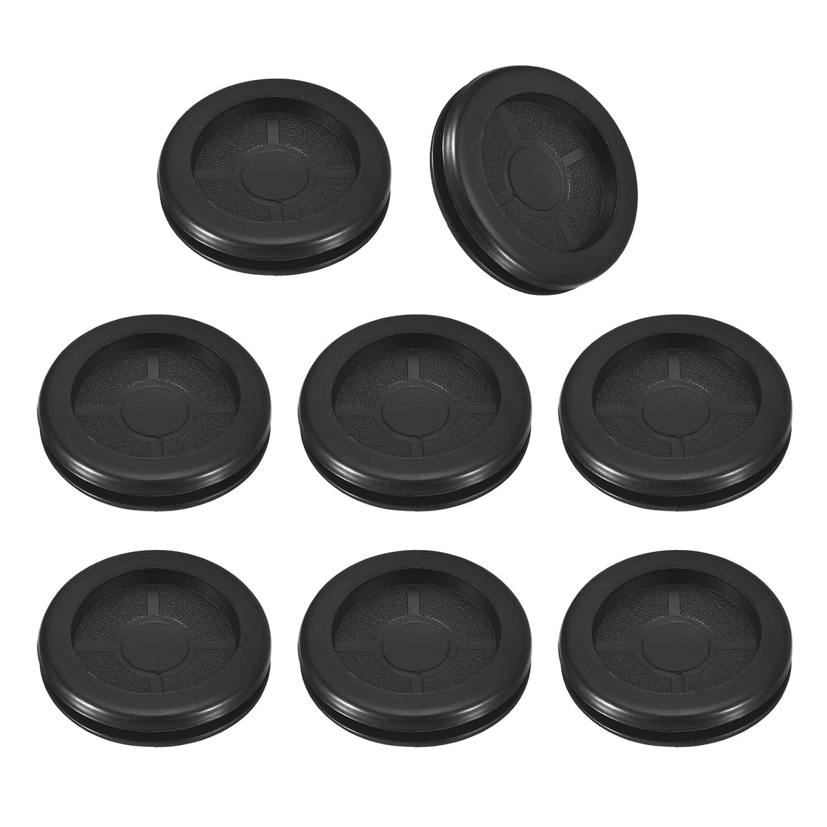 8Pcs Rubber Grommets 1-2/8" (32mm) Drill Hole, 1-1/4" (29mm) ID Double Sided Hole Plugs Ring Gasket for Firewall Cable Wire Protecting, Black