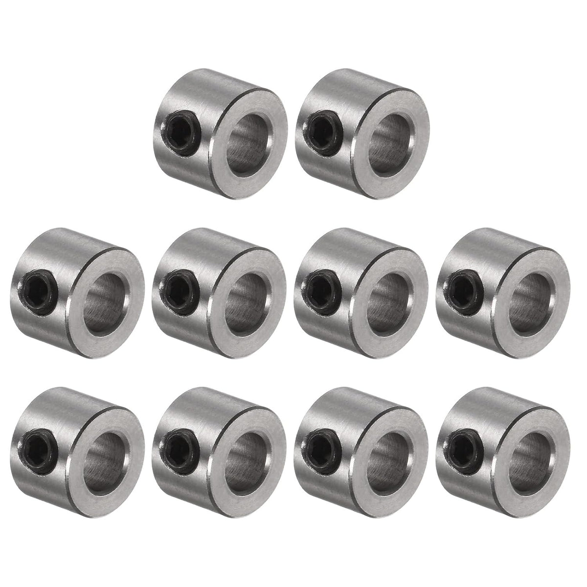 10pcs Set Screw Collars 5mm Bore Stainless Steel Shaft Collars, 10mm OD, 7mm Width, Landing Gear Stopper Wheel Collar