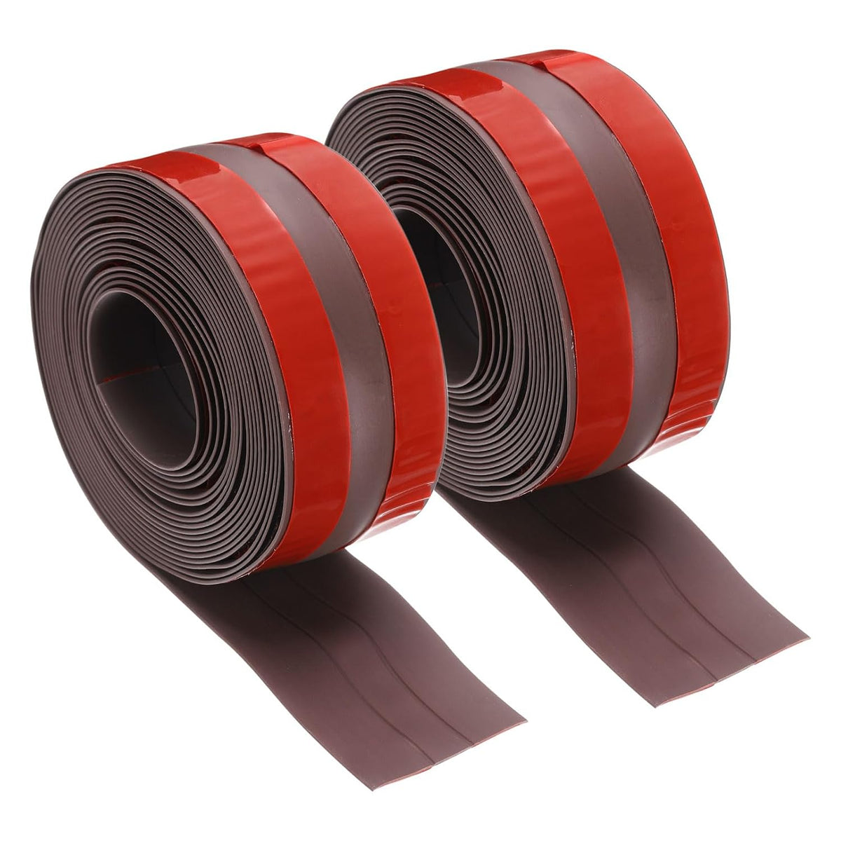 126"×1.5" Caulk Tape Waterproof Tape Not Go Moldy Double Line Self Adhesive Shower Tape Caulk Strips for Kitchen Countertop,Bathroom Toilet Floor Brown 2Pcs