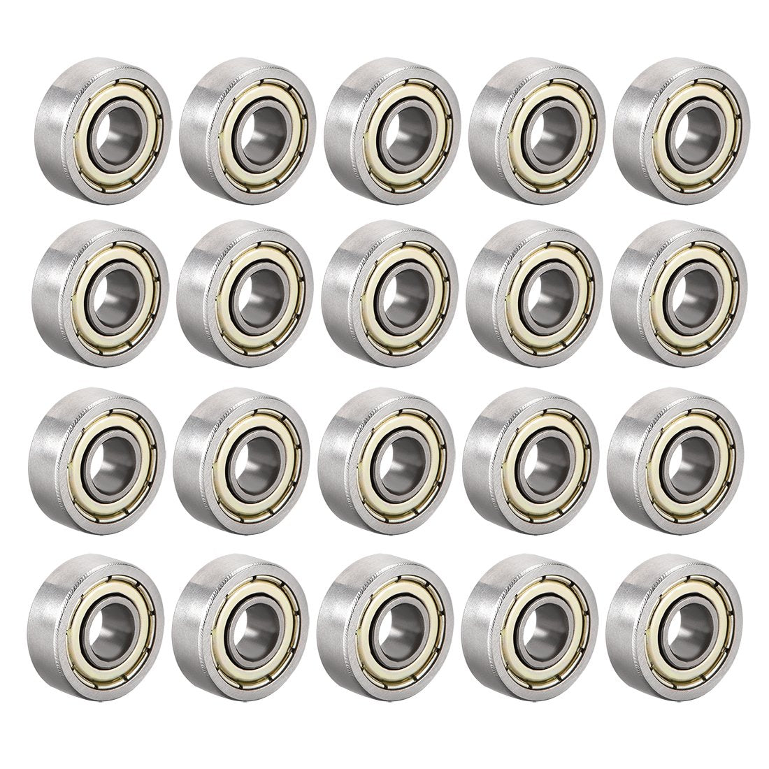 605ZZ Deep Groove Ball Bearing Double Shield 605Z 80015, 5mm x 14mm x 5mm High Carbon Steel Z1 Bearings (Pack of 20)