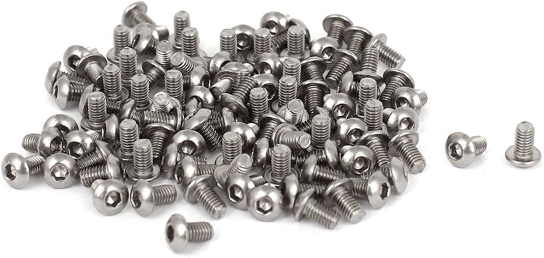 M3x5mmx0.5mm Button Head Hex Socket Key Bolts Screws 100 Pcs