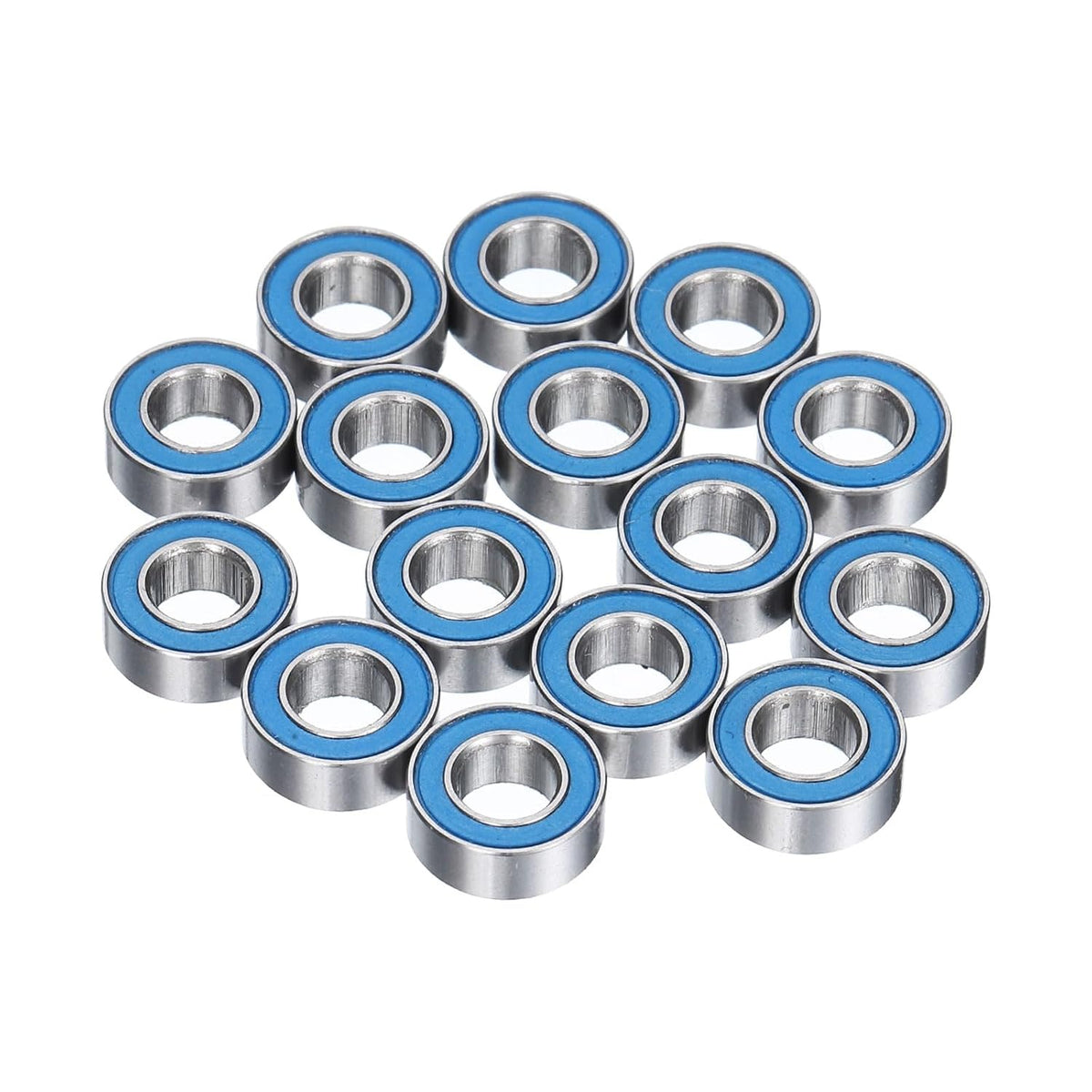 15pcs MR84-2RS Miniature Deep Groove Ball Bearings 4x8x3mm Double Sealed Bearings (Blue) for Electric Motor, Home Appliances, Machinery, (ABEC 3)