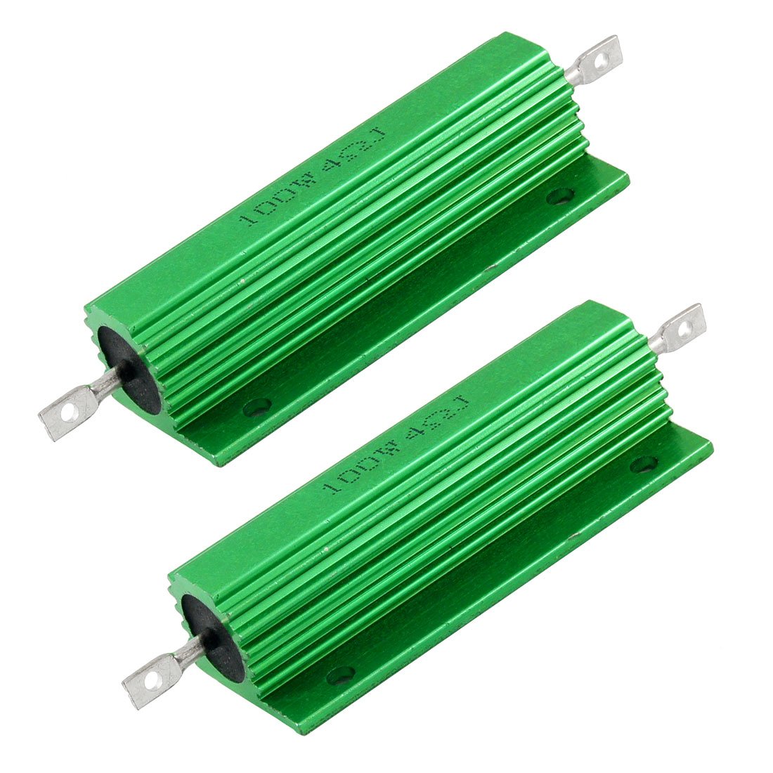 100W 4 Ohm Screw Tap Mounted Aluminum Housed Wirewound Resistors 2 Pcs
