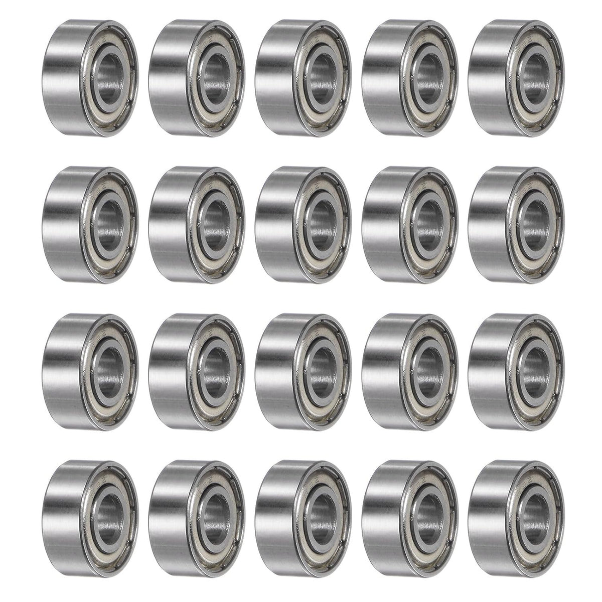 20pcs R3ZZ Deep Groove Ball Bearings 3/16" Bore 1/2" OD 10/51" Thick Chrome Steel Double Shielded Z2 Miniature Bearing for Motors