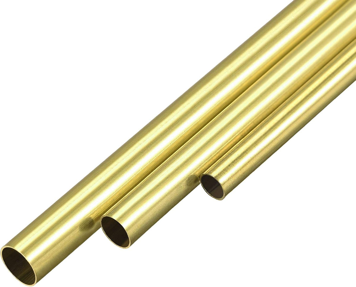 Brass Tube, 4mm 5mm 6mm OD x 0.2mm Wall Thickness 300mm Length Seamless Round Pipe Tubing, Pack of 3