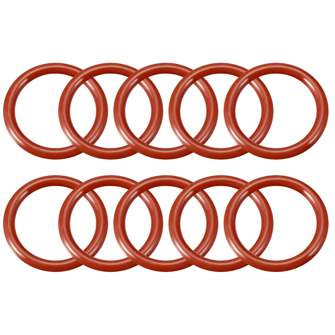 Silicone O-Ring, 27mm Outside Diameter, 20.8mm Inner Diameter, 3.1mm Width, VMQ Seal Rings Sealing Gasket Red, 10PCS