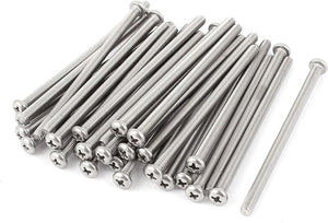 M5 x 90mm 304 Stainless Steel Phillips Pan Head Screws Bolt 30pcs