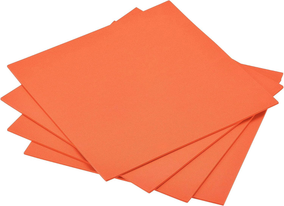 LinkMejor Orange EVA Foam Sheets 10 x 10 Inch 3mm Thickness for Crafts DIY Projects, 4 Pcs