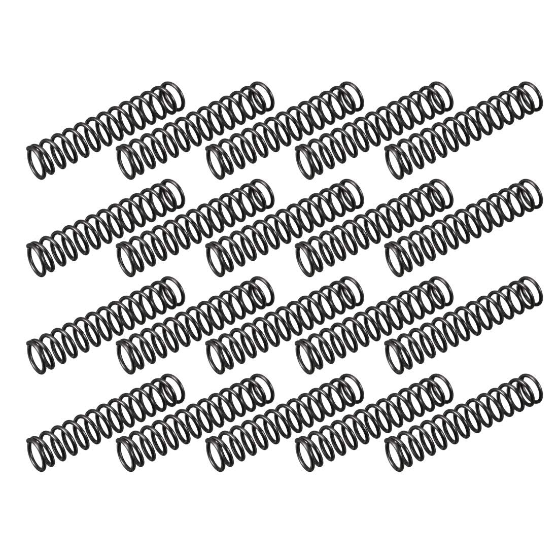 Compression Spring - 1.2mm Wire Dia, 10mm OD, 50mm Free Length Spring Steel Extension Spring,Black,20Pcs