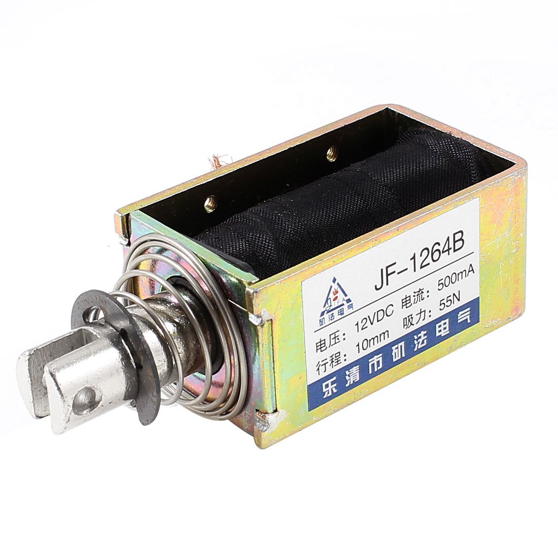 10mm Stroke 55N Force 6W Spring Plunger Solenoid Electromagnet DC 12V