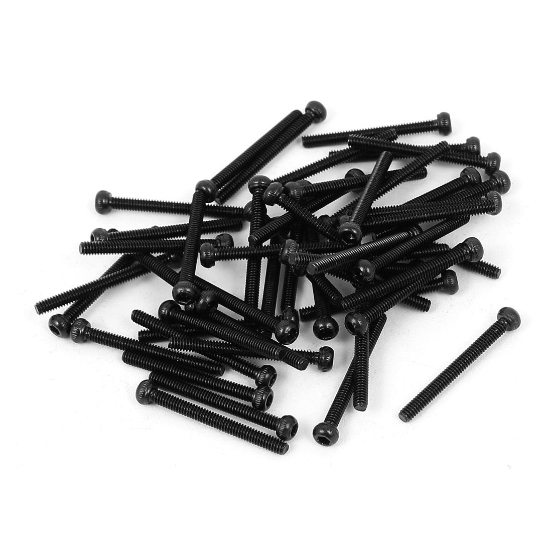 M2x20mm 14.9 Alloy Steel Hex Socket Head Knurled Cap Screw Bolt Black 50pcs
