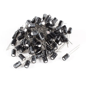 a14062700ux0335 100 Piece 100uF 16V Radial Leads Aluminum Electrolytic Capacitors, 5 x 7 mm
