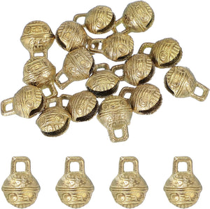 16 Pcs Vintage Bronze Jingle Bells, 11mm Tibetan Jingle Bells for Crafts, Small Rustic Decorative Metal Bell for Dog Cat Pet Collar DIY Crafts Home Door Christmas Decor