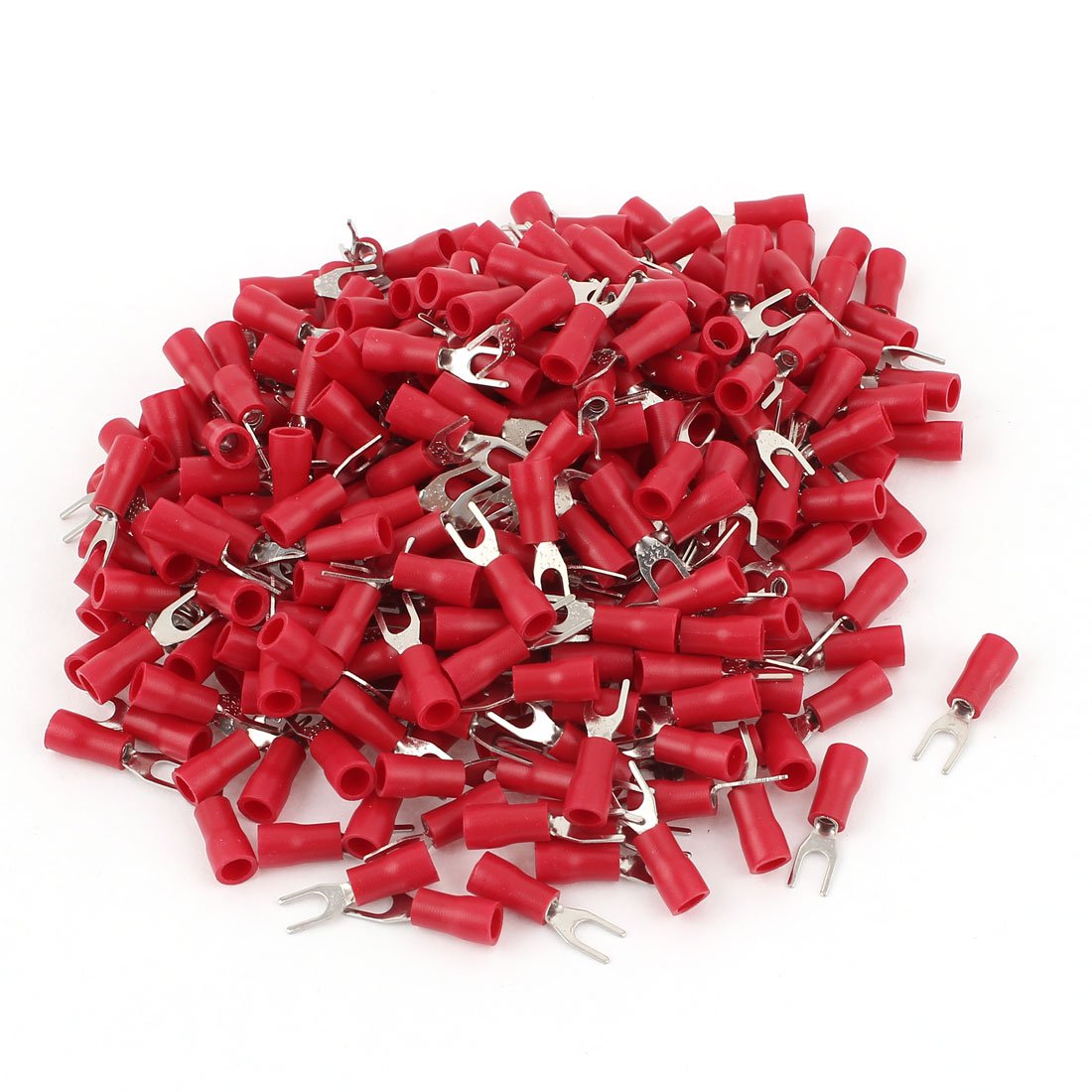 AWG 22-16 SV1.25-3 Wire Connector Insulated Fork Terminal with 320 Piece, Red