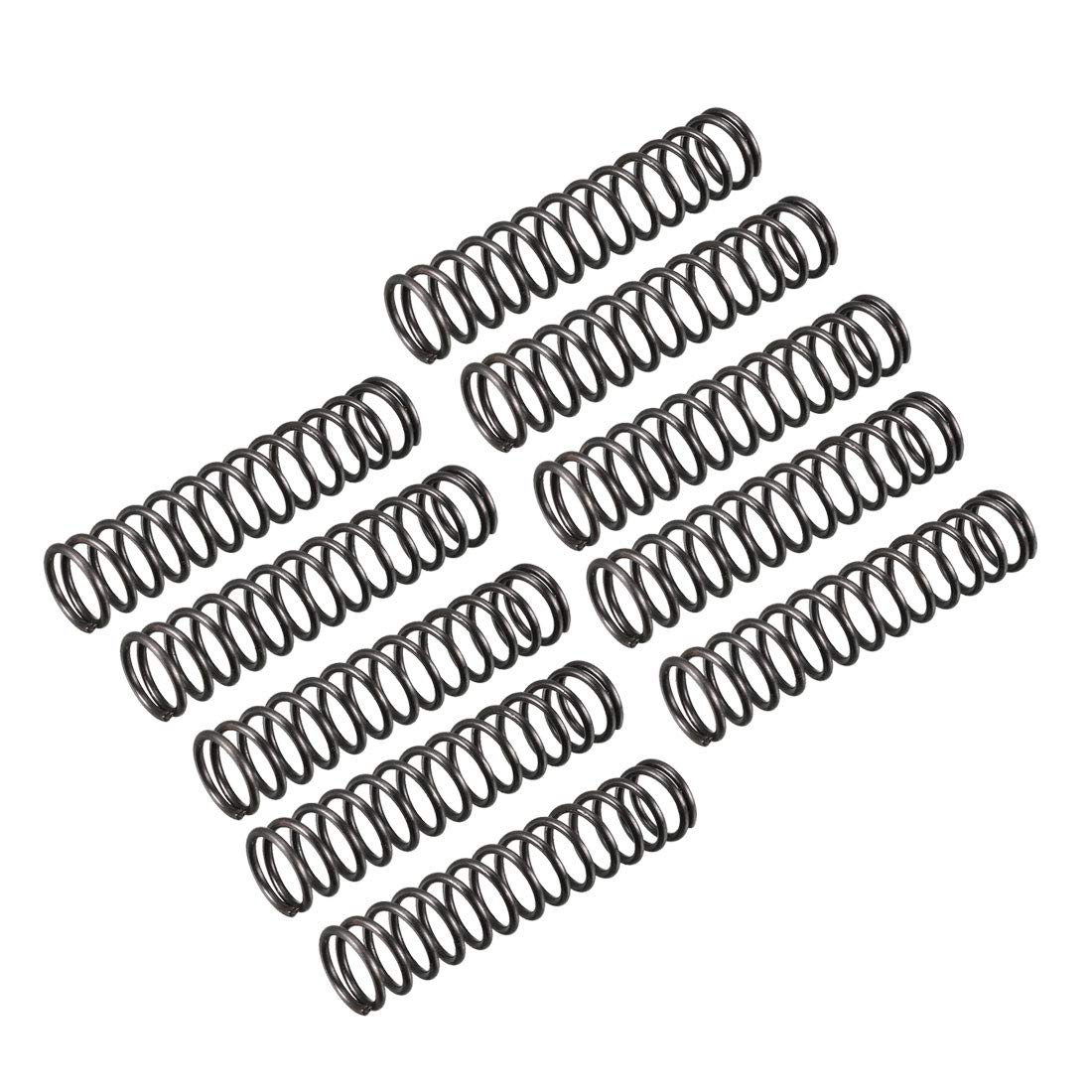 Compression Spring - 1.2mm Wire Dia, 11mm OD, 50mm Free Length Spring Steel Extension Spring,Black,10Pcs