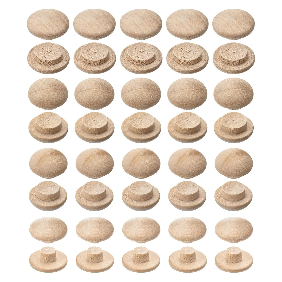 Wood Plugs, 120Pcs 4 Sizes - Beech Wood Button Top Plugs, Screw Hole Covers, Decorative Wooden Cover for Stair Chair Craft Furniture Woodworking