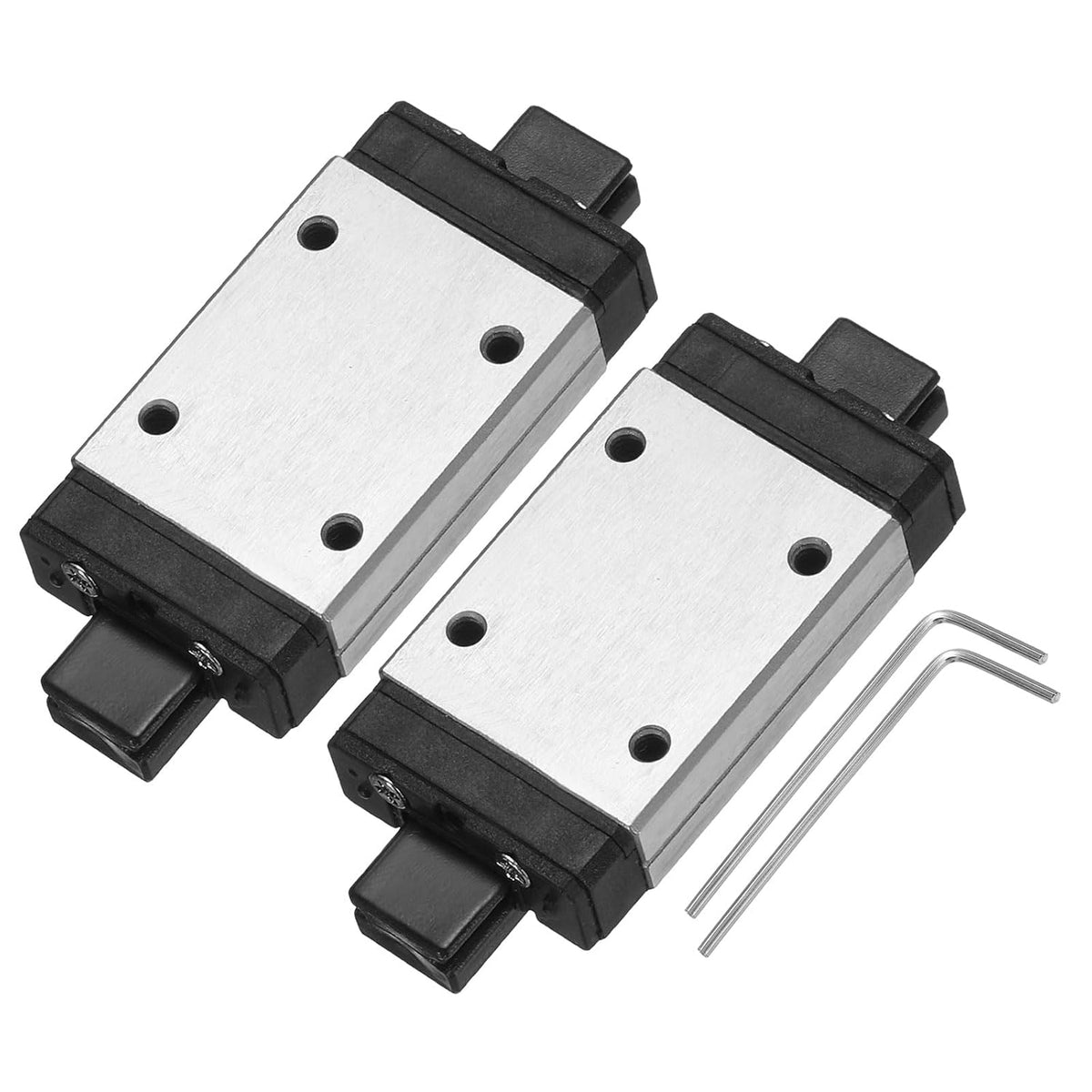 2Pcs MGN7H Linear Bearing Sliding Carriage Block with Mini Guide and Wrench for 7mm Linear Motion Slide Rail Guide, 3D Printer, CNC Machine