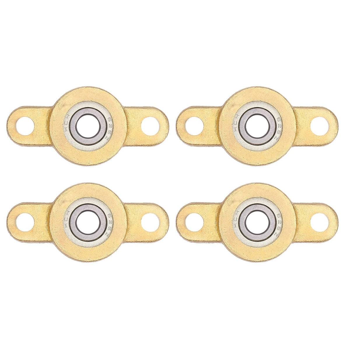 4Pcs TF06 Pillow Block Bearings for 6mm Diameter Shaft, Self Aligning 2-Bolt Flange Bearing, Copper Housing, (ABEC 3)