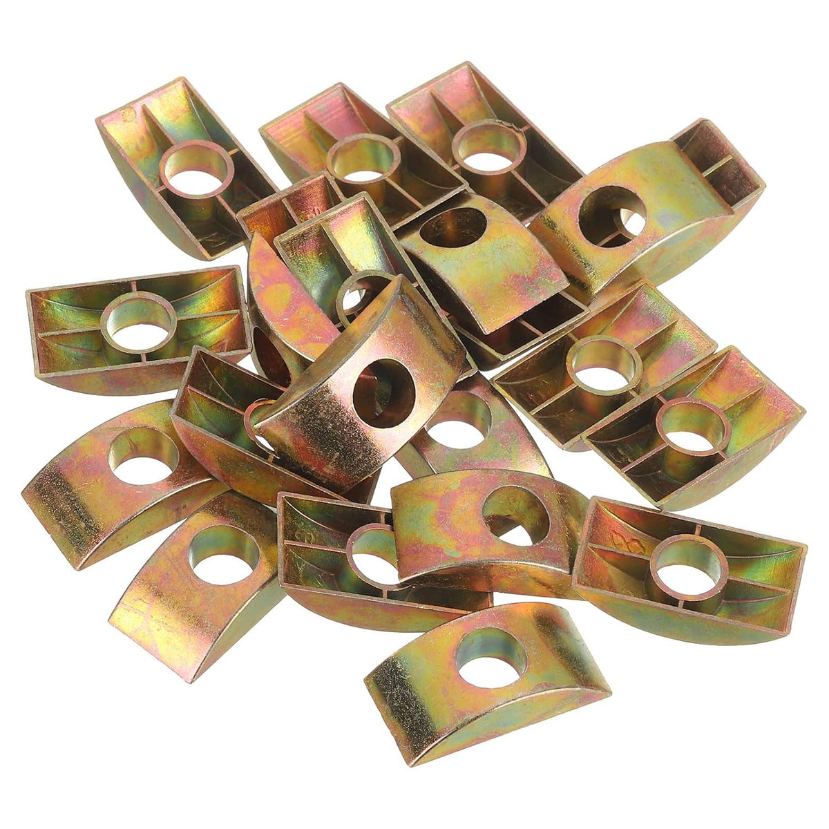 M8 Half Moon Nuts Washers, 22 Pcs Iron Half Moon Nuts Spacer Washer, Spacer Connector Hardware Fittings, Bronze