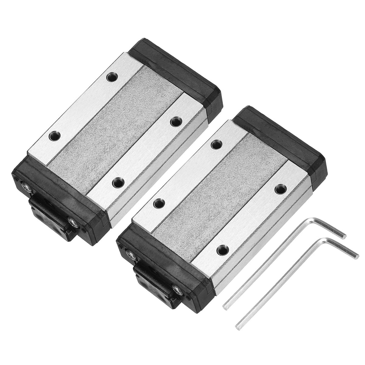 2Pcs MGN15H Linear Bearing Sliding Carriage Block with Mini Guide and Wrench for 15mm Linear Motion Slide Rail Guide, 3D Printer, CNC Machine