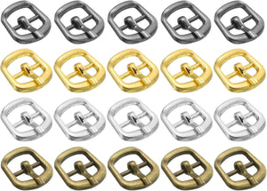 40Pcs Metal Roller Buckles, 7mm - 0.28" Rectangle Sewing Mini Buckles Webbing Slider Single Pin Slides for DIY Craft Accessories Clothes Belt (4Colors, 11mm)