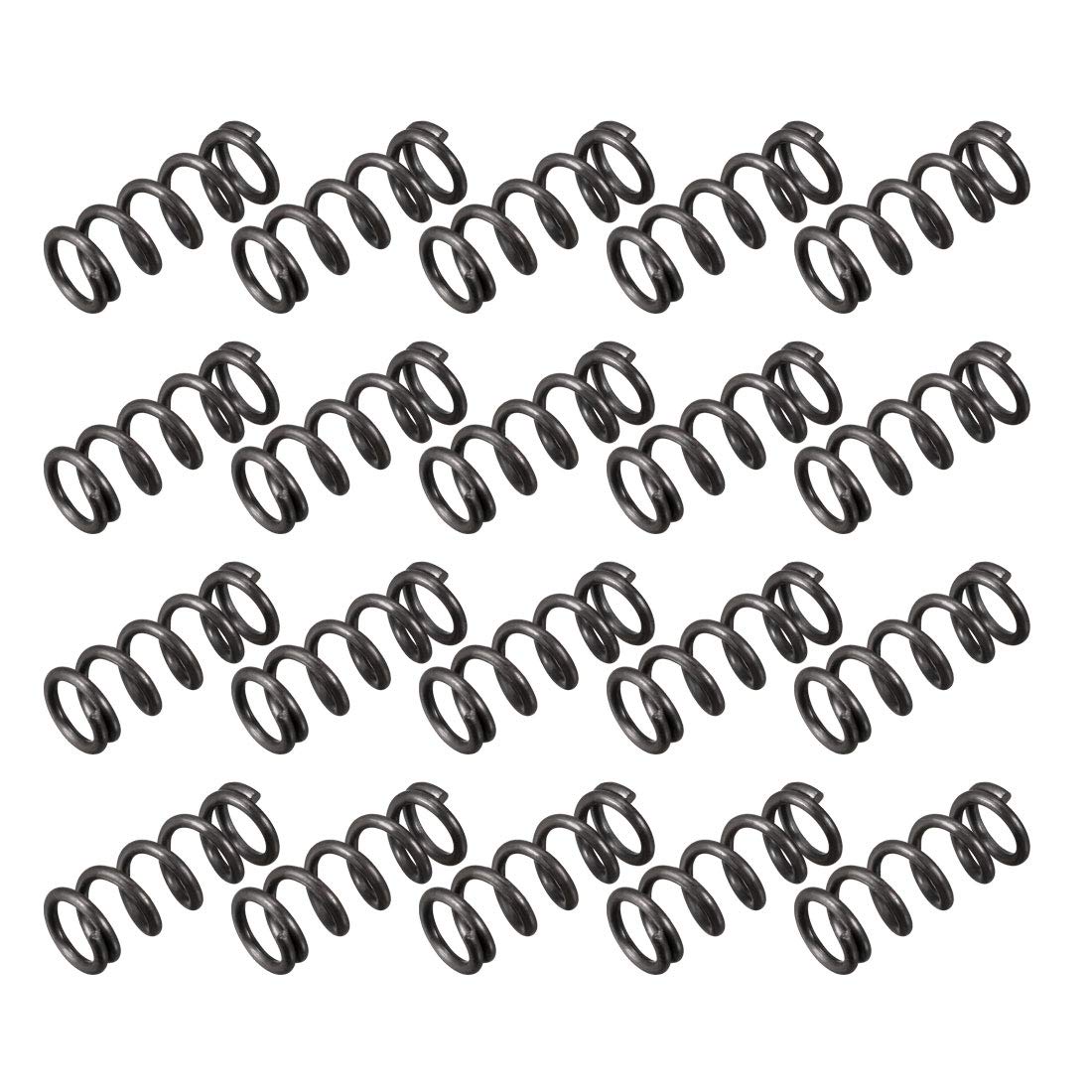 Compression Spring - 1.2mm Wire Dia, 8mm OD, 20mm Free Length Spring Steel Extension Spring,Black,20Pcs