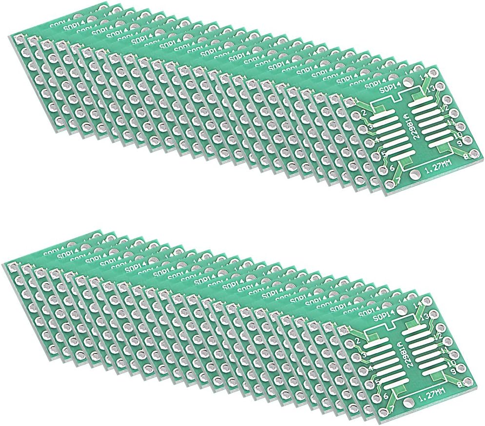 SSOP 14PIN 0.65 / SOP 14PIN 1.27 to DIP Adapter PCB Board Surface Mounted Devices Converter 50pcs