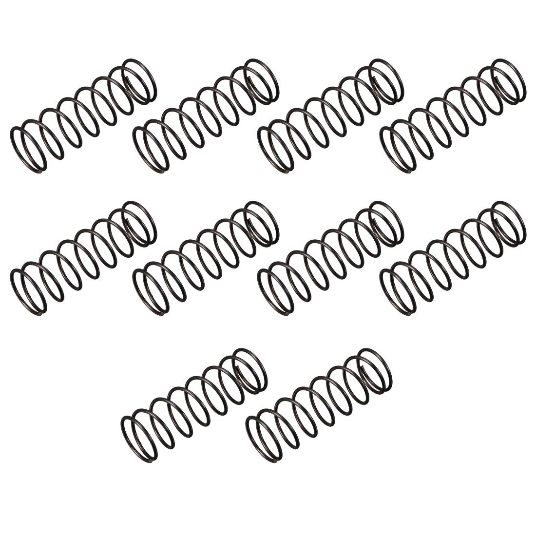 Compression Spring - 1.2mm Wire Dia, 16mm OD, 50mm Free Length Spring Steel Extension Spring,Black,10Pcs