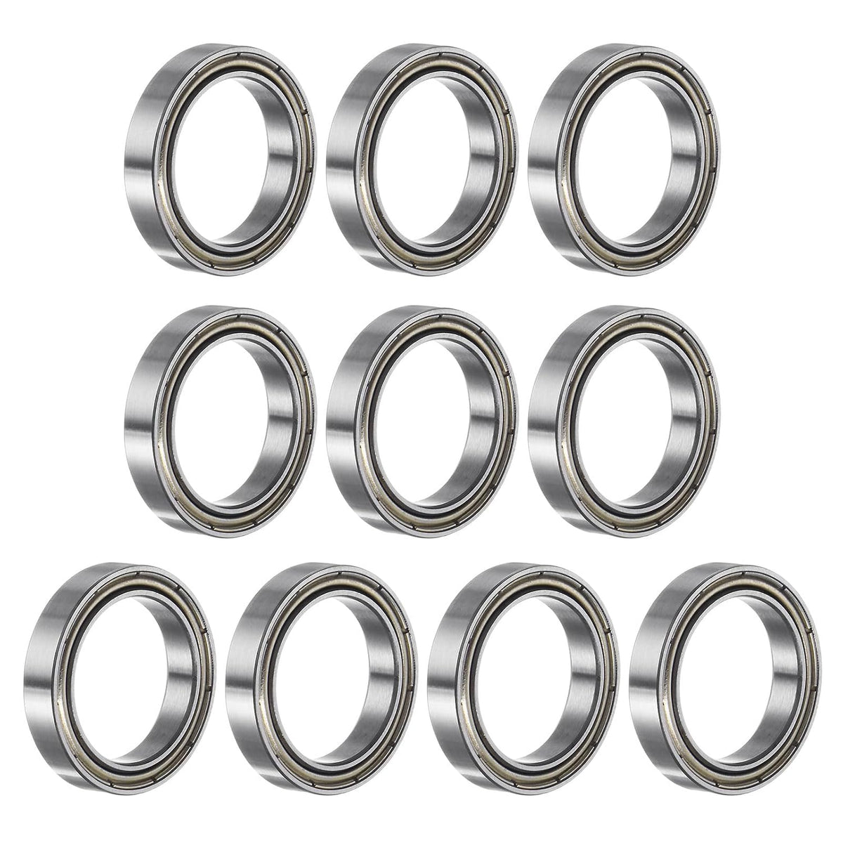10pcs 6702ZZ Deep Groove Ball Bearings, Chrome Steel Double Metal Shielded Bearing 15mm x 21mm x 4mm