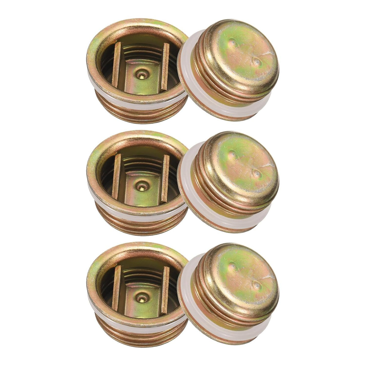 6Pcs Drum Bung, 1" Steel Bung Cap, Drum Bung Caps, Gold Bung Plug, Bung Caps with Plated Coated for 55 Gallon Drums, Oil Drum, Gas Tank and Fuel Tank