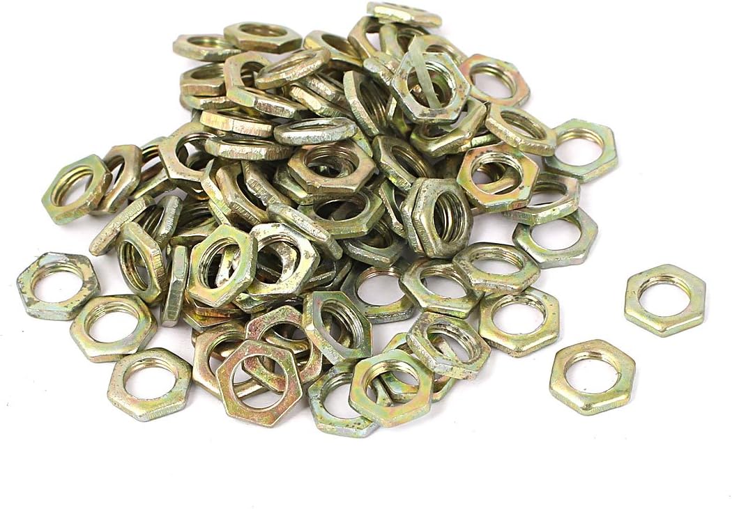 M7x0.75x2mm Carbon Steel Hex Nuts Fastener 100pcs for Screws Bolts