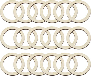 100Pcs 40mm(1.6-inch) Natural Wood Rings, Unfinished Wooden Pieces Circle Ornaments Wreath Frame Ring for Home Decor, DIY Crafting