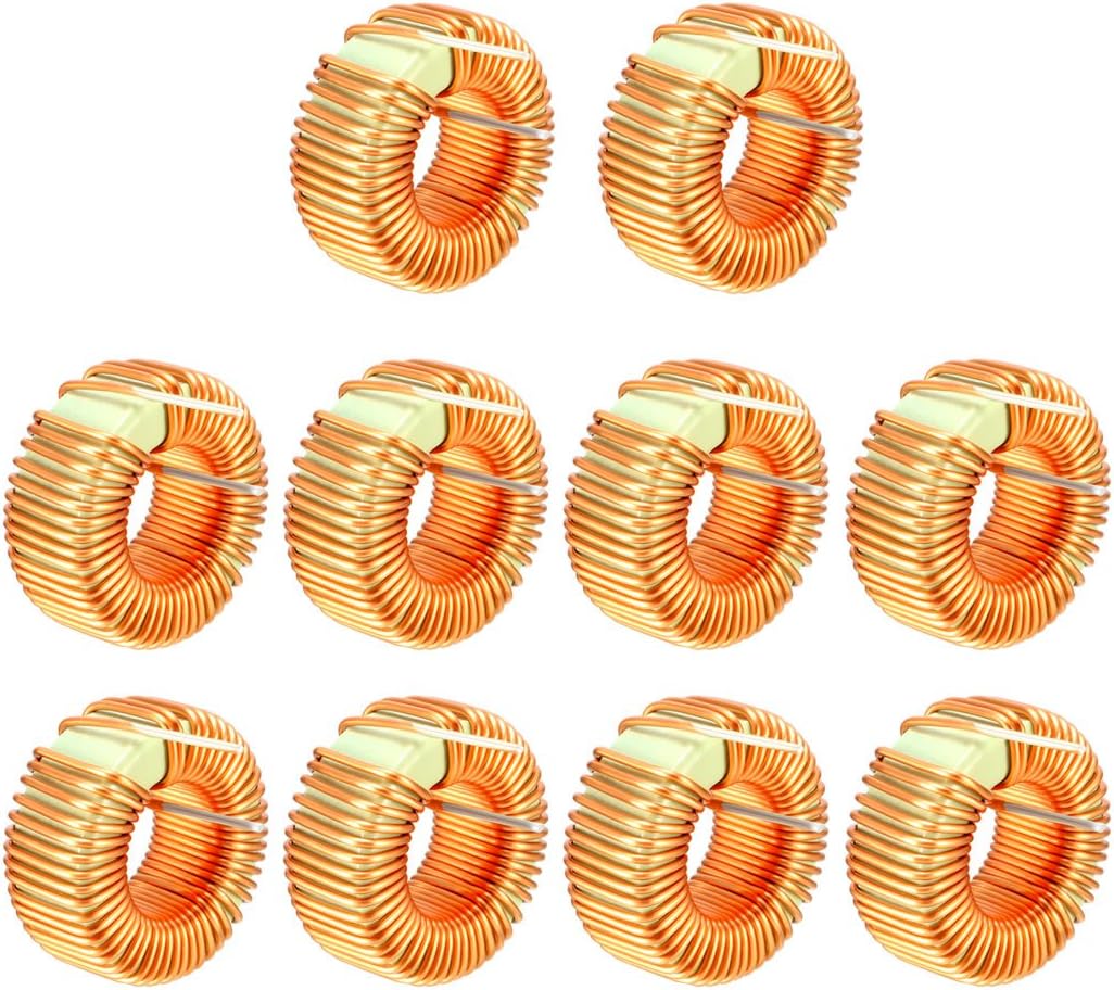 10Pcs Horizontal Toroid Magnetic Inductor Monolayer Wire Wind Wound 150uH 5A Inductance Coil